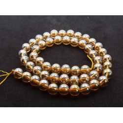 8mm Aztec Gold Aura Crystal Quartz Beads